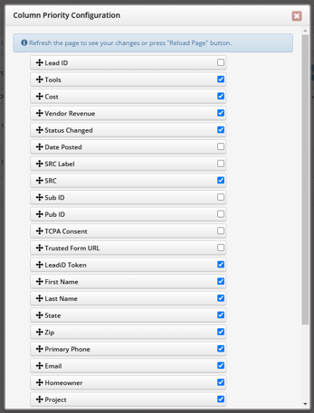 column priority leads